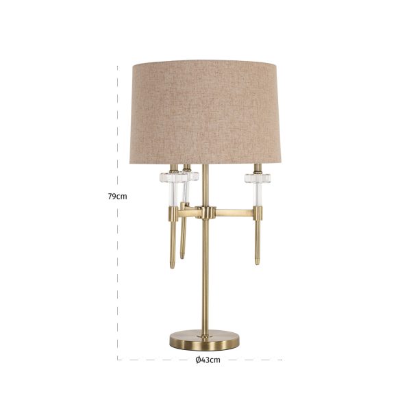 Tafellamp Josie brushed gold Richmond Interiors - Afbeelding 4