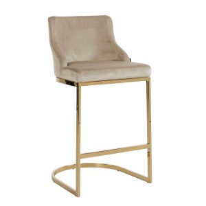 Barstoel Bolton khaki velvet gold fire retardant (Set of 2) Richmond Interiors