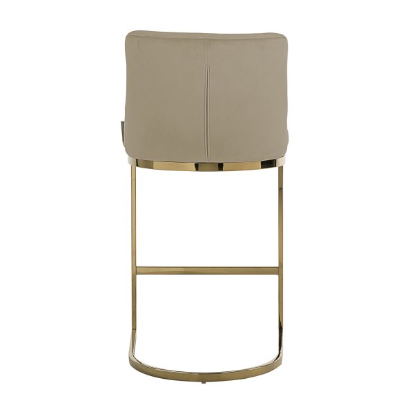 Barstoel Bolton khaki velvet gold fire retardant (Set of 2) Richmond Interiors - Afbeelding 3