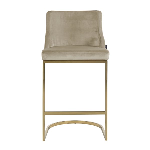 Barstoel Bolton khaki velvet gold fire retardant (Set of 2) Richmond Interiors - Afbeelding 4