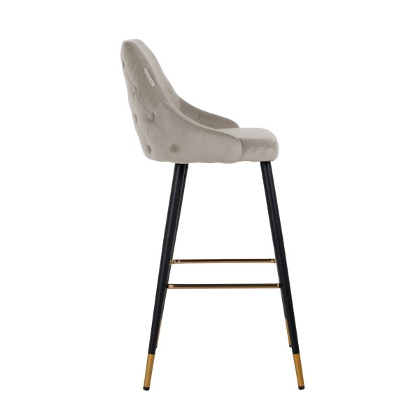 Barstoel Imani khaki velvet (Set of 2) Richmond Interiors - Afbeelding 2