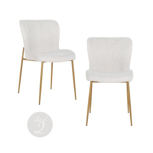 Eetkamerstoel Odessa white bouclé (Set of 2) Richmond Interiors