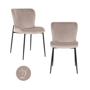Eetkamerstoel Darby khaki velvet fire retardant (Set of 2) Richmond Interiors