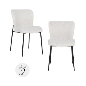 Eetkamerstoel Darby white bouclé (Set of 2) Richmond Interiors