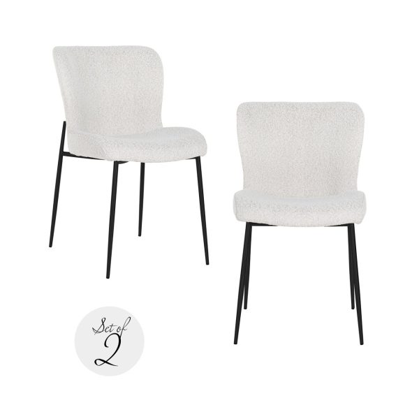 Eetkamerstoel Darby white bouclé (Set of 2) Richmond Interiors
