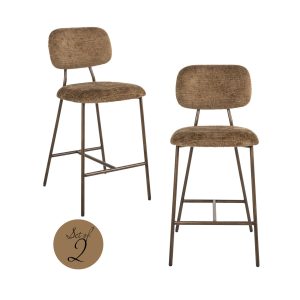 Counterstoel Xenia brandy fusion fire retardant (Set of 2) Richmond Interiors