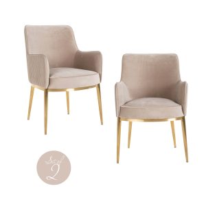 Eetkamerstoel Breeze khaki velvet fire retardant (Set of 2) Richmond Interiors