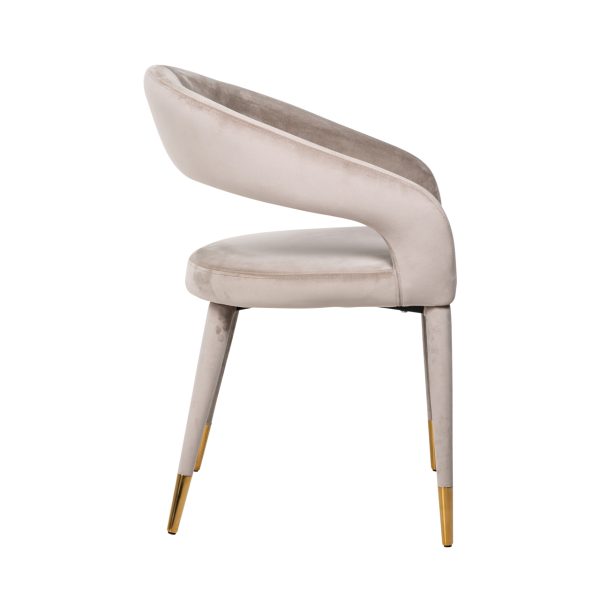 Eetkamerstoel Gia khaki velvet fire retardant Richmond Interiors - Afbeelding 2