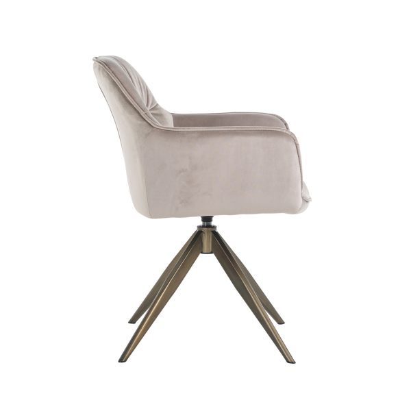 Eetkamerstoel Aline khaki velvet swivel fire retardant Richmond Interiors - Afbeelding 3