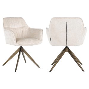 Eetkamerstoel Aline FR white chenille fire retardant Richmond Interiors