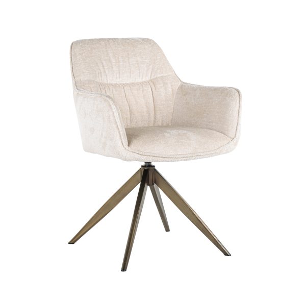 Eetkamerstoel Aline FR white chenille swivel fire retardant Richmond Interiors - Afbeelding 2