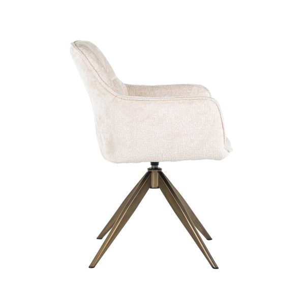 Eetkamerstoel Aline FR white chenille swivel fire retardant Richmond Interiors - Afbeelding 3