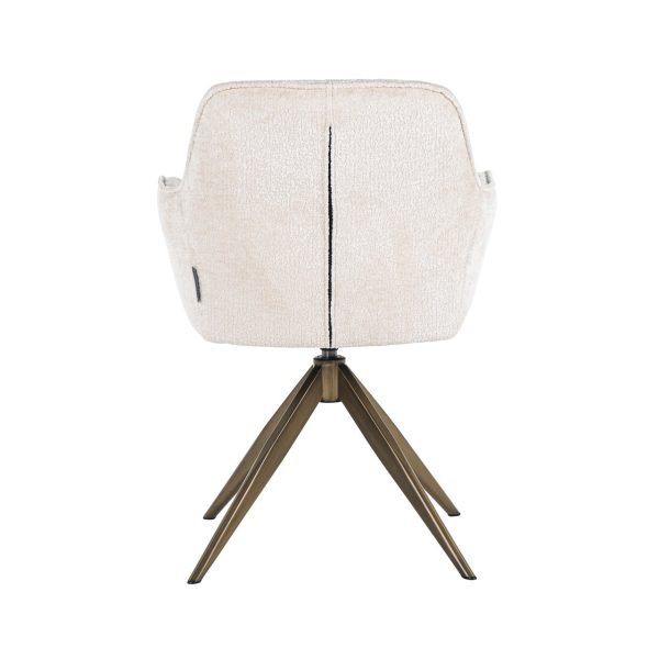 Eetkamerstoel Aline FR white chenille swivel fire retardant Richmond Interiors - Afbeelding 4