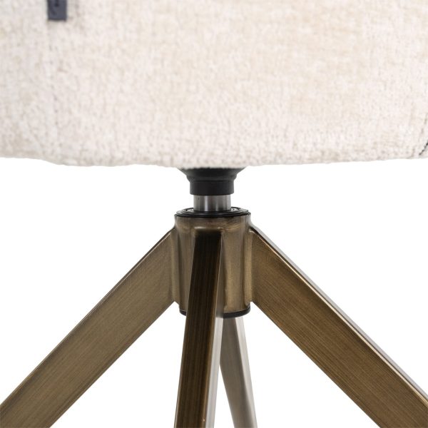 Eetkamerstoel Aline FR white chenille swivel fire retardant Richmond Interiors - Afbeelding 7