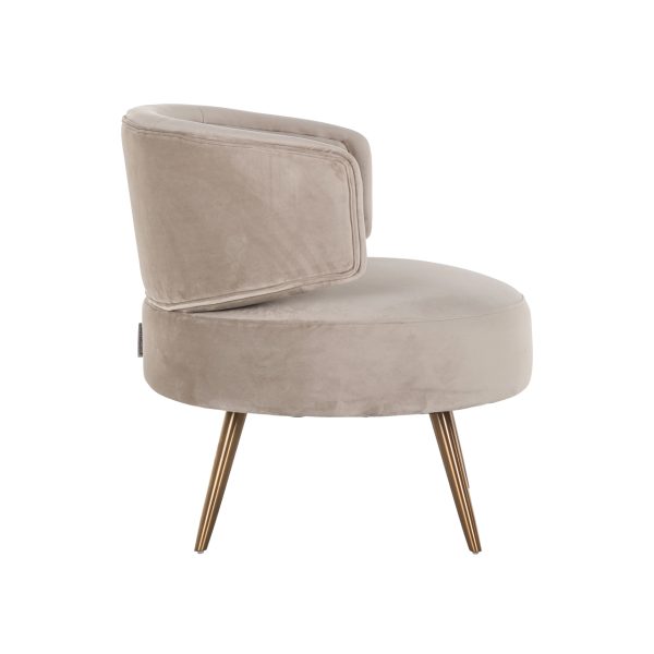 Lounge stoel Hazel khaki velvet fire retardant Richmond Interiors - Afbeelding 3
