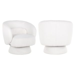 Lounge stoel Senna white furry Richmond Interiors