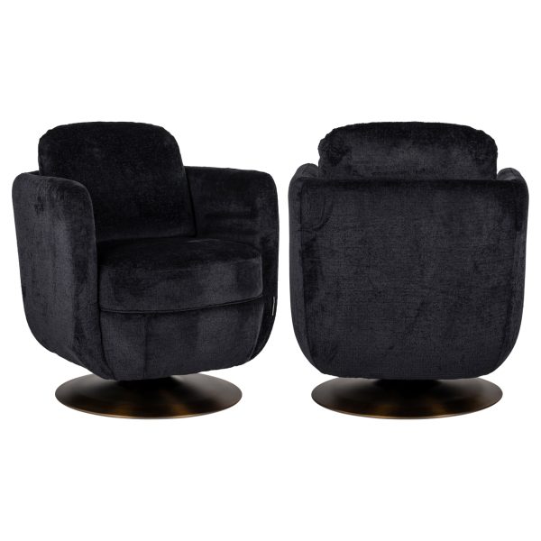 Lounge stoel Turner black chenille Richmond Interiors