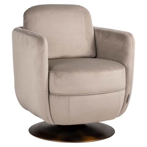 Lounge stoel Turner khaki velvet swivel fire retardant Richmond Interiors - Afbeelding 2