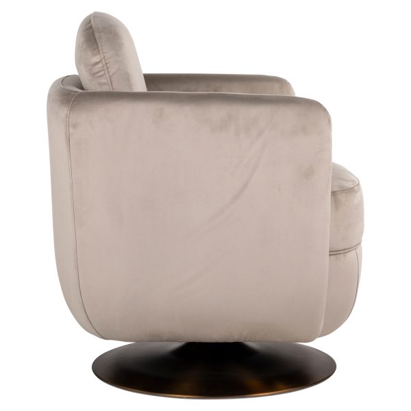 Lounge stoel Turner khaki velvet swivel fire retardant Richmond Interiors - Afbeelding 3