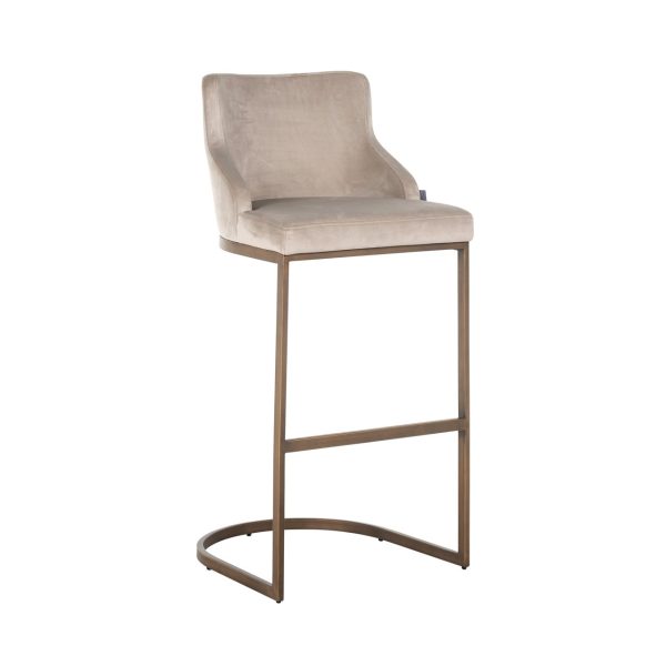 Barstoel Bolton khaki velvet brushed gold fire retardant (Set of 2) Richmond Interiors - Afbeelding 2