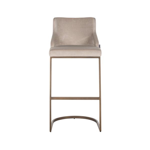 Barstoel Bolton khaki velvet brushed gold fire retardant (Set of 2) Richmond Interiors - Afbeelding 5