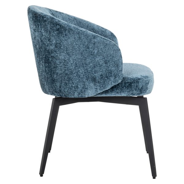 Eetkamerstoel Amphara blue chenille fire retardant Richmond Interiors - Afbeelding 3