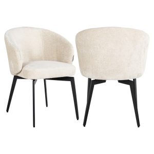 Eetkamerstoel Amphara FR white chenille fire retardant Richmond Interiors