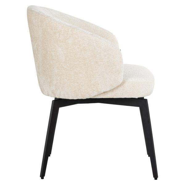 Eetkamerstoel Amphara FR white chenille fire retardant Richmond Interiors - Afbeelding 3