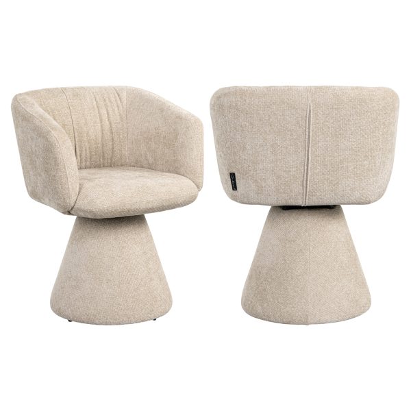 Eetkamerstoel Madeline cream unicorn swivel Richmond Interiors