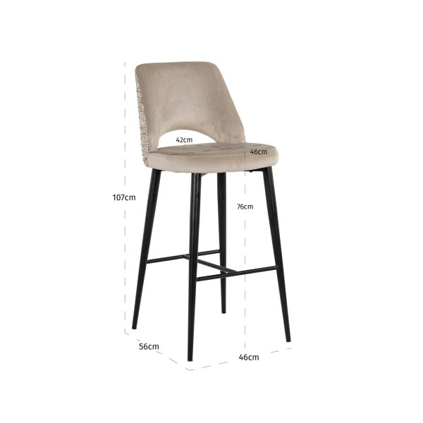 Barstoel Tabitha trendy nature fire retardant Richmond Interiors - Afbeelding 6