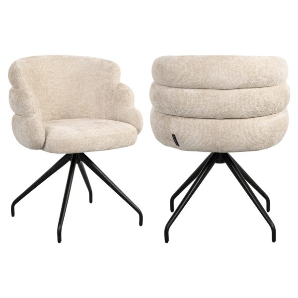 Eetkamerstoel Kayla cream unicorn swivel Richmond Interiors