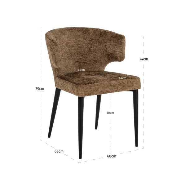 Eetkamerstoel Taylor brandy fusion fire retardant Richmond Interiors - Afbeelding 6