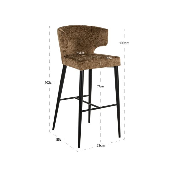 Barstoel Taylor brandy fusion fire retardant Richmond Interiors - Afbeelding 6