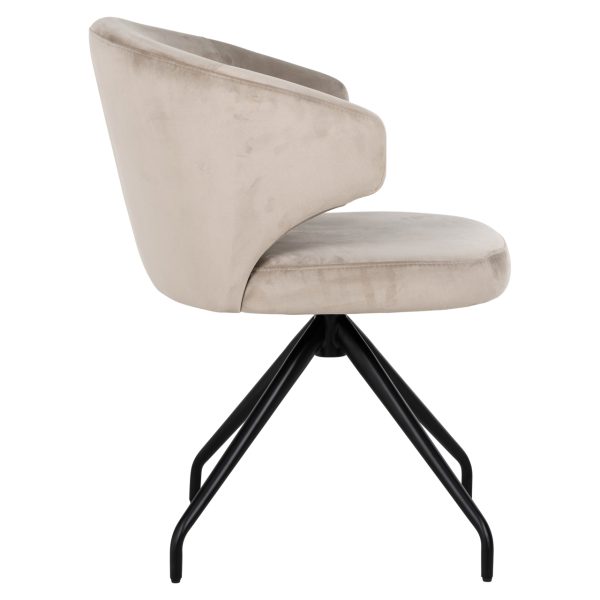 Eetkamerstoel Milly khaki velvet swivel Richmond Interiors - Afbeelding 3