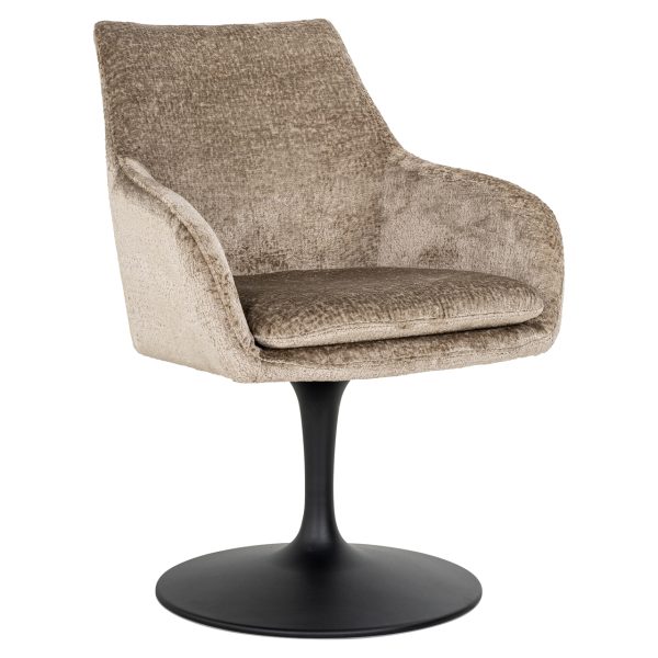 Eetkamerstoel Marlon taupe chenille swivel Richmond Interiors - Afbeelding 2