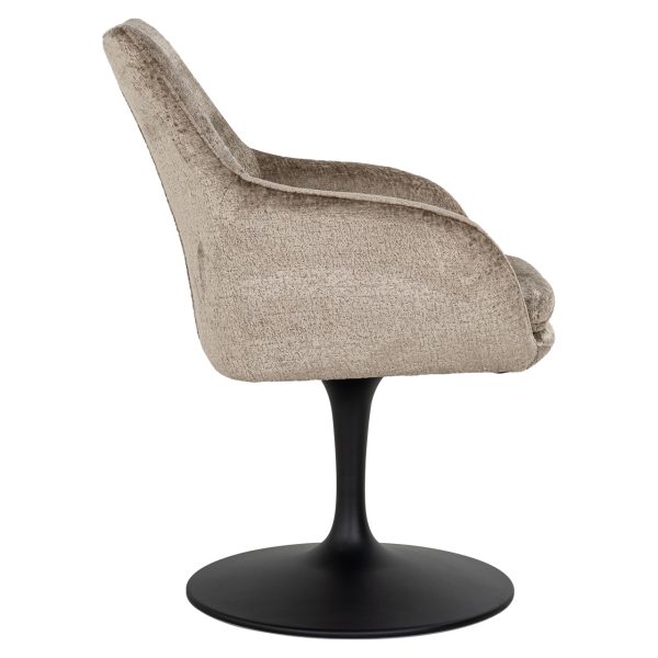 Eetkamerstoel Marlon taupe chenille swivel Richmond Interiors - Afbeelding 3