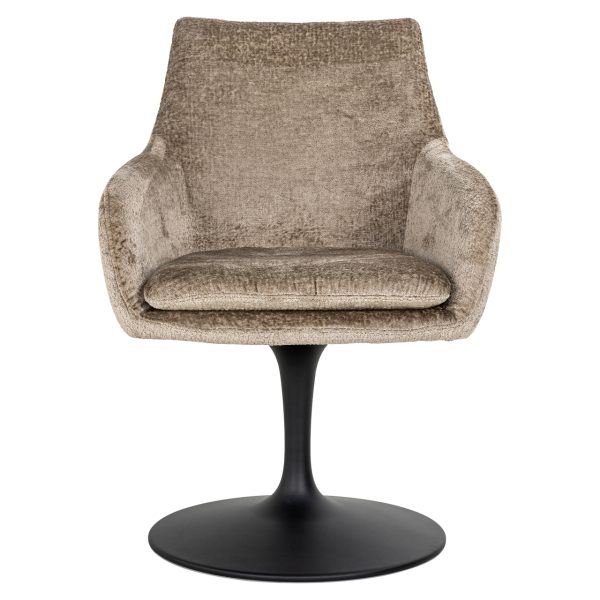 Eetkamerstoel Marlon taupe chenille swivel Richmond Interiors - Afbeelding 5