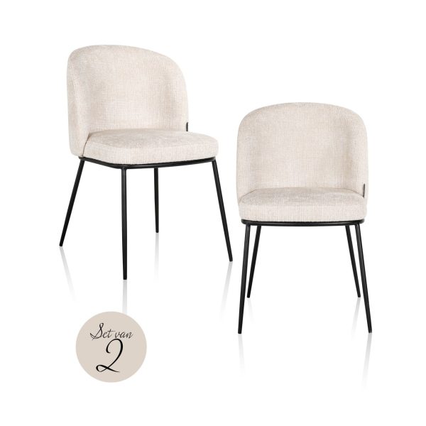 Eetkamerstoel Elvi niagara beige fire retardant (Set of 2) Richmond Interiors