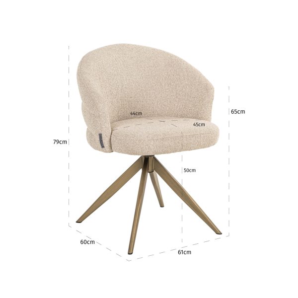 Eetkamerstoel Zendaya biscotti fire retardant Richmond Interiors - Afbeelding 6
