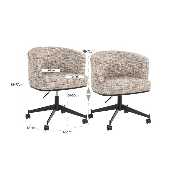 Eetkamerstoel Rochenne trendy nature swivel on wheels Richmond Interiors - Afbeelding 18