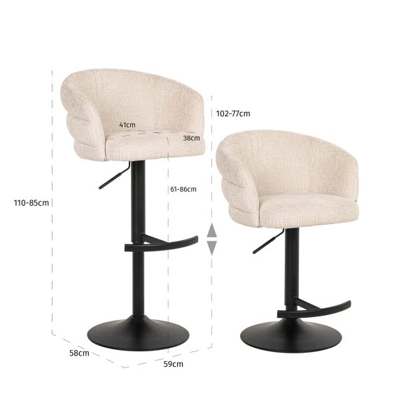 Barstoel Nikki niagara beige  fire retardant Richmond Interiors - Afbeelding 18