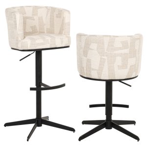 Barstoel Cheyenne beige graffic Richmond Interiors