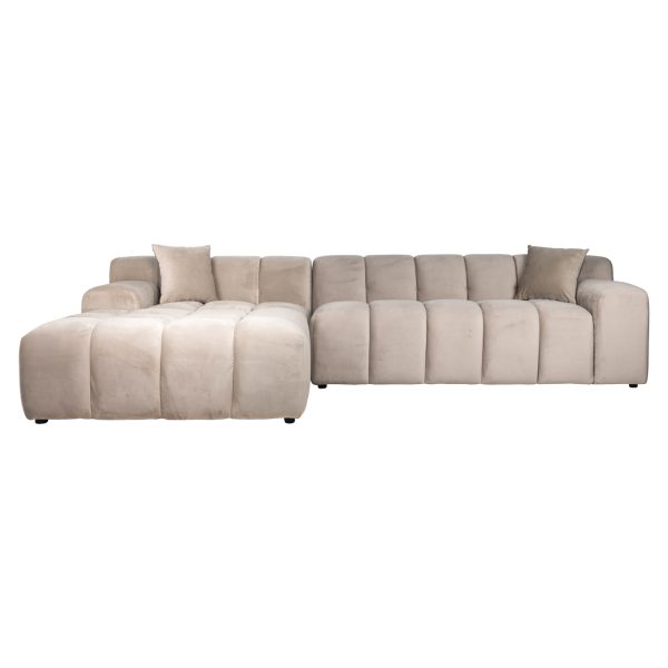Bank Cube khaki velvet 3-seater + lounge left Richmond Interiors - Afbeelding 3