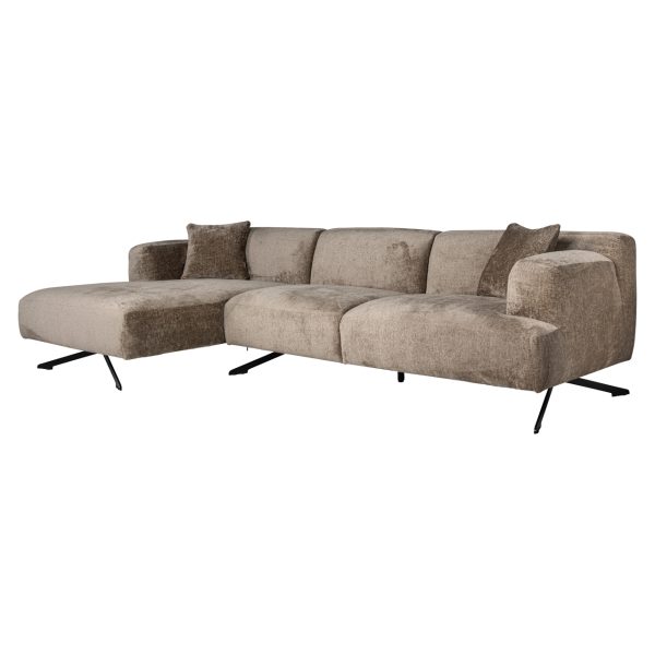 Bank Donovan taupe chenille 3-seater + lounge left Richmond Interiors - Afbeelding 2