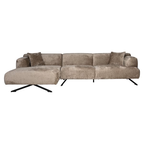 Bank Donovan taupe chenille 3-seater + lounge left Richmond Interiors - Afbeelding 5