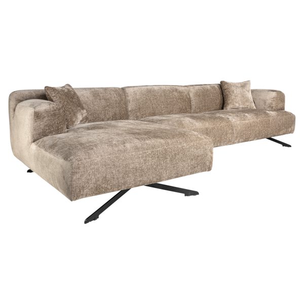 Bank Donovan taupe chenille 3-seater + lounge left Richmond Interiors - Afbeelding 6