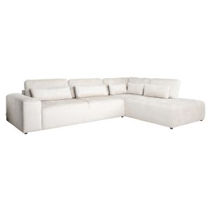 Bank Lund cream fusion 3-seater + ottoman right Richmond Interiors