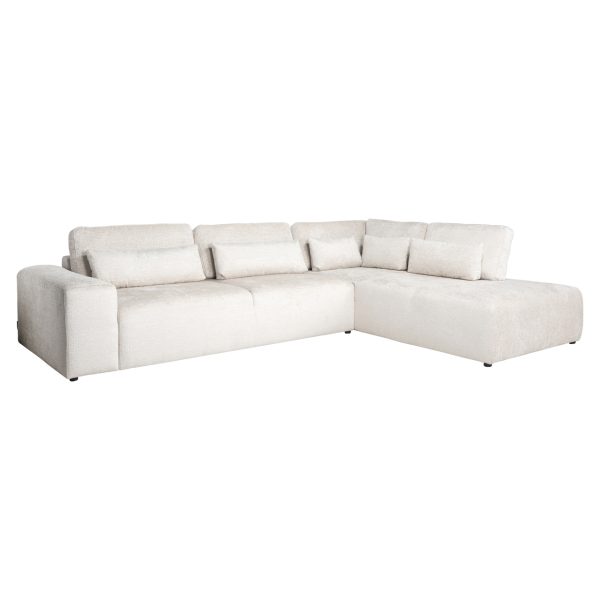 Bank Lund cream fusion 3-seater + ottoman right Richmond Interiors