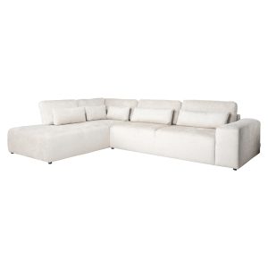 Bank Lund cream fusion 3-seater + ottoman left Richmond Interiors