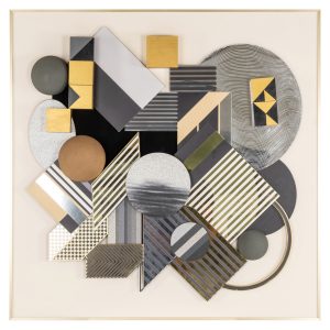 Wall art 3D Block black/gold Richmond Interiors